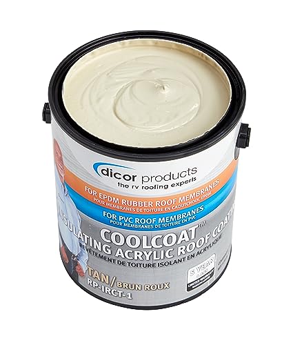 Image of Dicor RP-IRCT-1 CoolCoat Insulating EPDM Roof Coating - Tan, 1 Gallon Can