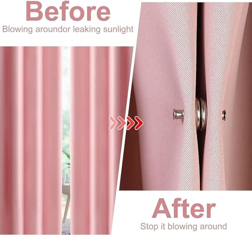 Image of Curtain Weights Magnetic Buttons, Round Curtain Magnets Closure with Back Tack, Light- Leaking Curtain Magnetic Holdback Button DIY Craft Accessory Home Decoration (10)