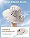 FURTALK Sun Hats for Men Fishing Hat UPF 80+ Foldable Wide Brim Outdoor Hiking Beach Summer Hats Light Grey