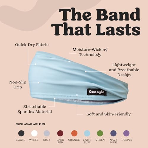 Image of Sweatband for Men and Women - Unisex Non Slip Headband that Wicks Moisture and Eliminates Excess Sweat - Durable & Long-Lasting - Running, Sports, Gym