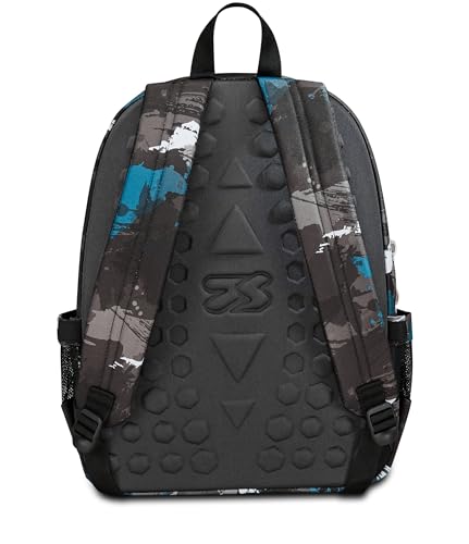 Seven Freethink Rucksack, Schultasche Schulranzen für Mädchen Jungen, Tornister mit Doppelfach und Trinkflaschenfach, gepolstert, für Schule, Sport, Freizeit; USB-Ladeanschluss, blau