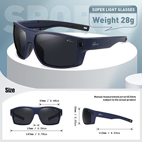 Bevi Polarized Square Sunglasses TR90 Lightweight Frame With UV 400 Protection Glasses for Women Men2