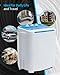 TABU 17.6Ibs Portable Washing Machine, Compact Washer Machine, Mini Washing Machine, Twin Tub Washer and Spiner, Ideal for Dorms, Apartments, RVs, Camping etc (White & Blue)