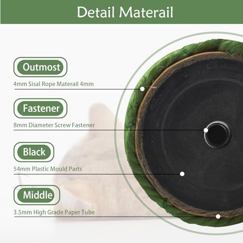 Image of 4 Pcs Cat Scratching Posts Replacement,15.7 inchx3.1''Natural Sisal Cat Tree Post Replace Parts for Indoor Cats Tower Repair Scratch Refill Poles with M8 Screws for Kitten Spare Furniture Accessories