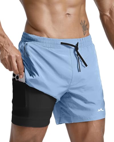 Image of maamgic Men's Athletic Running Shorts with Liner Ultra Lightweight Workout Shorts 5 inch / 7 inch