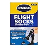 Dr. Scholl's Flight Socks - Clinically Proven Compression Socks for Flight Travel - Help Prevent Swollen Ankles and Deep Vein Thrombosis (DVT) - Sheer - Size 9-12, 1 Pair