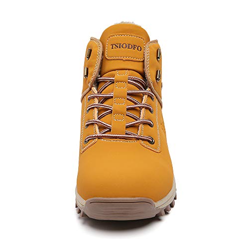 Image of TSIODFO Fashion Men Boots Winter Waterproof Outdoor Hiking Shoes Leather