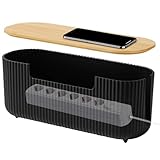 Cable Management Box Surface Wiring Cable Tray Cable Tidy Box Power Strips Cords Organizer Wire Storage Box with Lid Hiding Messy Cable Wire Box 30x12x11cm Black for Desk Tv Extension Lead Cover Box