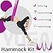 HECASA 13 Yards Aerial Silks Yoga Swing Set, Aerial Yoga Hammock w/Daisy Chain for Home, Inversion Exercises, Strength Training and Starter Kit (Violet)