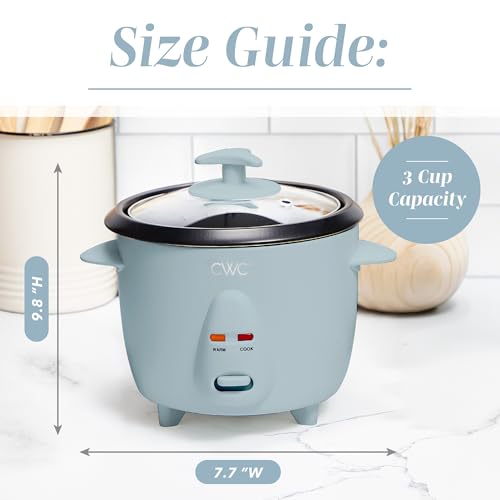 Image of COOK WITH COLOR 6 Cup Rice Cooker 300W - Effortless Cooking and Perfectly, Cooks 3 Cups of Raw Rice for 6 Cups of Cooked Rice, Blue