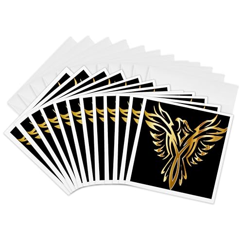 Phœnix doré métallisé sur noir pour correspondance de prestige