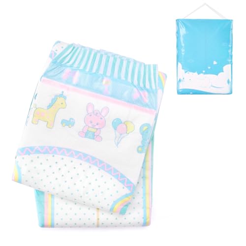 Image of Littleforbig Adjustable Hook-and-Loop Fastener Closure Adult Printed Diaper 2 Pieces - Baby Parade (Large 36 inch-48 inch)