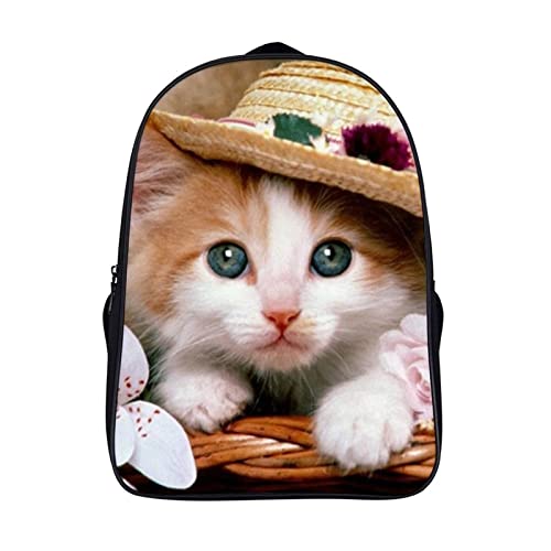 Sac à dos chat mignon 40x28x16cm pour ados et écoliers