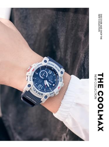 Image of Men's Watches Multi Function Military S-Shock Sports Watch LED Digital Waterproof Alarm Watches, 8007 Dark Blue