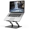 Soporte ajustable para computadora portátil, soporte elevador plegable de metal para laptop, soportes portátiles para libros, soporte de computadora de refrigeración ventilada compatible con