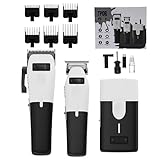 TPOB Play Barber Hair Clippers for Men 7500 RPM with Rubber Grips (White 3 Set)