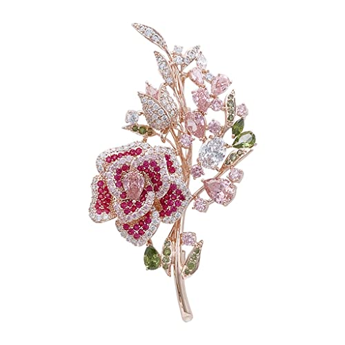 Broche rose en cristal pour illuminer vos vestes et costumes de fête