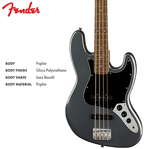 Squier Affinity Series Jazz Bass, Charcoal Frost Metallic, Laurel Fingerboard #TOP3