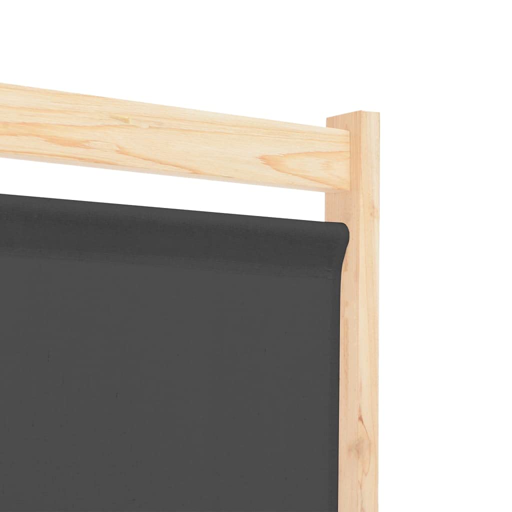 vidaXL Divisorio a 3 Pannelli con Tasche Autoportante Paravento Separé Privacy Stanza Grigio 120x170x4 cm in Tessuto e Massello Abete