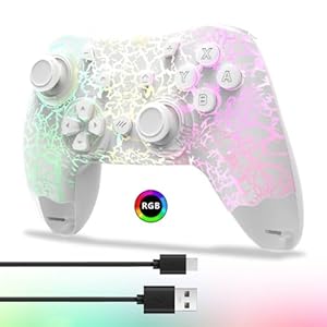 Wireless Controller For Switch Pro Switch/Switch Lite/Switch OLED PC/iOS/Android, Gaming Gamepad Remote With 2PCS Replaceable Magnetic Cover, RGB/Programmable/Motion Control/Vibration/Turbo/Wake up