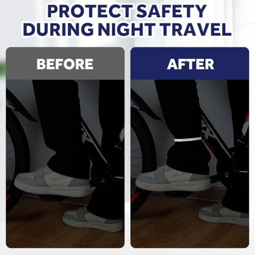 flintronic 4 PCS Lightweight Bicycle Clips, Powerful Reflective Cycling Trouser Clips, Bicycle Trouser Clips, Safety Ankle Bands Reflector, Cycling Accessories for Men Women Ankles,Grey - Image 4