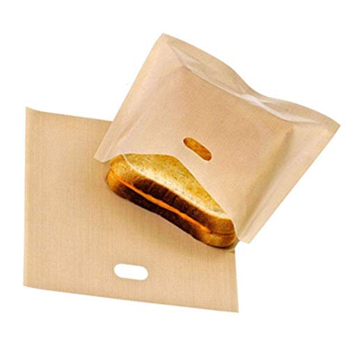 20 Pcs, Non-Stick Reusable Toaster Bags, Heat Resistant, Gluten Free, FDA Approved, Perfect for Grilled Cheese Sandwiches, Chicken, Nuggets, Panini and Garlic Toasts
