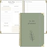 To Do List Notebook - Aesthetic Daily Planner to Easily Organize Your Tasks And Boost Productivity - Undated Planner for School or Office Supplies, 5.8' x 8.5', Green