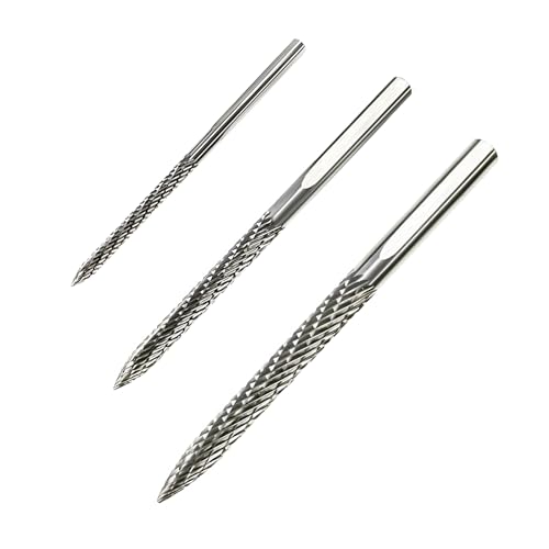 JNXIJ 3 PCS Tire Reamer Drill Bit, 3mm 4.5mm 6mm Tire Repair Carbide Burr Drill Bit Tyre Patch Plug Cutters, Tungsten Steel Reamer Repair Tools Wire Cutter for Cars Motorcycles Trucks