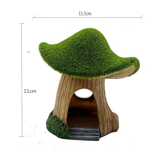 Maison à Champignons pour Aquarium en Résine - Décoration Grotte Cachée Modèle A - 4