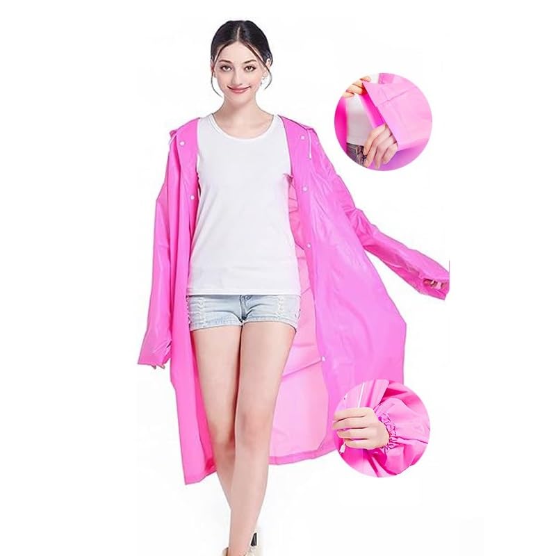 Image of EVA Waterproof Rain Coat Hooded Universal Outdoor Water Resistant Rainwear Suit for Men Women Boys & Girls (Universal)