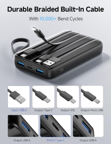 YBYP 15000mAh Portable Charger Power Bank, 50% Smaller Built-in 4 Cables - image 7