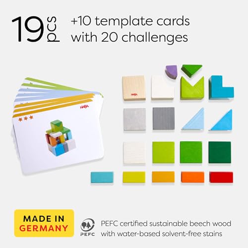 305463 – Gioco di letture 3D, giocattolo in legno da mettere e impilare, 19 mattoncini in legno, 10 biglietti per la riproduzione, giocattoli dai 3 anni in su - Lego - Immagine 5