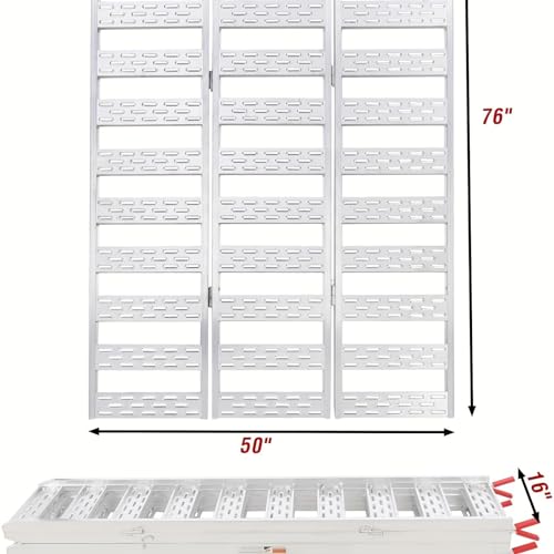 IHEX Ramps for Pickup Trucks,Aluminum Loading Ramps 1500lbs Capacity,Tri-Fold Ramp for ATV,Motorcycle,Lawn Mower,Truck Bed,Dirt Bike
