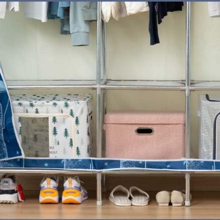 HUHJYUGE Wardrobe Closet for Hanging Clothes, Portable Wardrobe Closet with Cover, Portable Closet Wardrobe Heavy Duty, Extra Sturdy, Strong and Durable, for Cloakroom, Bedroom