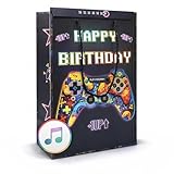 Musiktasche – Happy Birthday Geschenktasche im Gamer-Design – automatische Musikwiedergabe im Retro-8-Bit-Stil