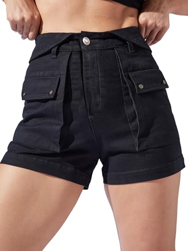 Image of Miss Chase Women's Relaxed Mid Rise Regular Non Stretchable Denim Shorts
