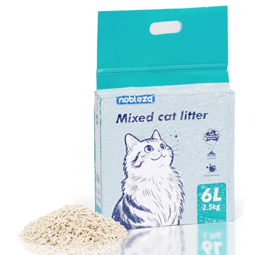 Nobleza Arena de Tofu para Gatos 2.5KG, Arena Aglomerante Natural, Sin Polvo, Control de Olores, Alta Absorción, Desechable en el Inodoro