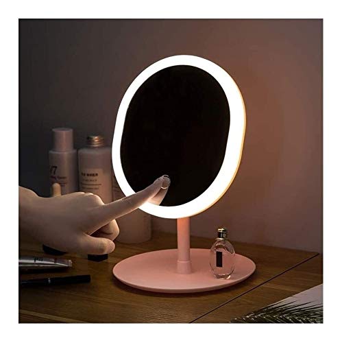 RUNCFB Miroir de courtoisie Mural miroirs de Maquillage avec lumière LED lumière du Jour Blanche Naturelle Miroir de courtoisie Base de Rangement Amovible lumière de Miroir LED/916