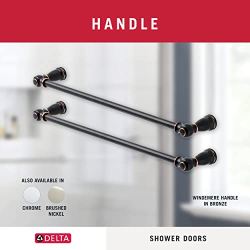 Delta Shower Doors Sd3276529 Linden 48" X 71" Semi-Frameless Contemporary Sliding Glass Shower Door In Bronze With Rain Glass #TOP3