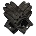 Harssidanzar Mens Leather Driving Gloves Unlined Touchscreen, Black, L