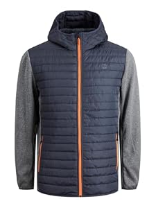 JACK & JONES Herren JjemGewatteerde Noos Jacke 12182242 ,Grey Melange /Detail:SET-IN SLEEVES ,XL