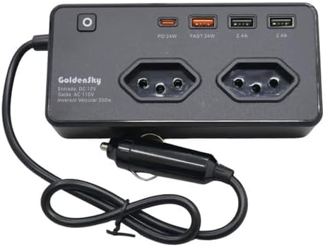Inversor Conversor 350w 12v Para 110v Tomada 6 conexões porta usb...