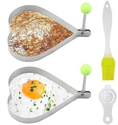 Heart-Shaped Stainless Steel Food Ring Mold With Pusher - 6cm High, For Starters, Desserts & Food Presentation - View #12