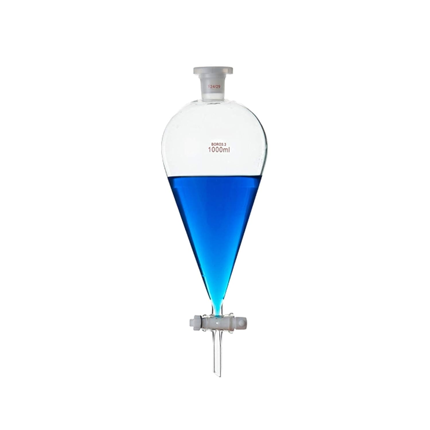 Laboratory Pear-Shaped Separatory Funnel Labware School Chemical Experiment Equipment Teaching Tools High Temperature Resistance (1000ml)