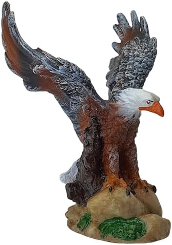 Aguia Rapina Gaviao Estatua Decorativa Em Resina 17,5cm