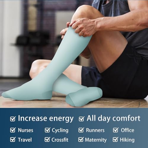 6 Pares Calcetines de Compresión para Mujeres y Hombres 15-20 mmHg Medias de Compresion Graduada Socks Protección Muscular Deporte Correr Vuelos Viajes Ciclismo Enfermeras Circulación - imagen 4