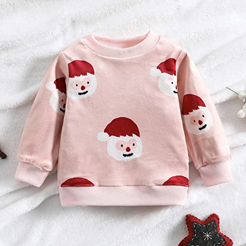 Moletom com capuz para meninos e meninas com estampa de Papai Noel e manga comprida para meninas ado