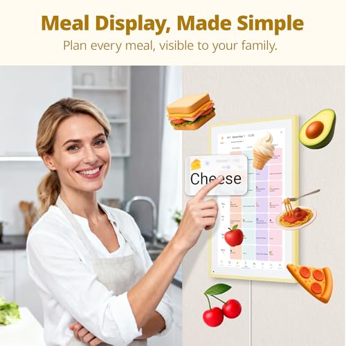 Image of Dragon Touch 15.6 Inch Digital Calendar Wall - 1920 x 1080 FHD Electronic Wall Calendar Family Planner with 32GB Memory and Wall Mount, Touchscreen Intelligent Desk Calendar, Yellow