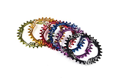 Snail Ultralight Aluminum Alloy 30T Cycling Chainring 104BCD Four Chainring Bolts for Road Bike Mountain Bike BMX MTB Single Chain Ring (Red) - Thumbnail 3