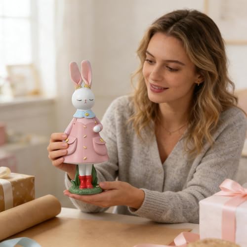 Lapin avec jupe statuette décorative originale de printemps pour maison - 3